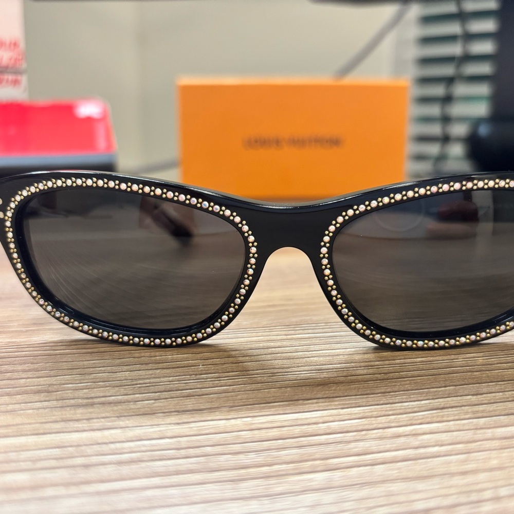 Celine Black Sunglasses with Silver Gold Accents
